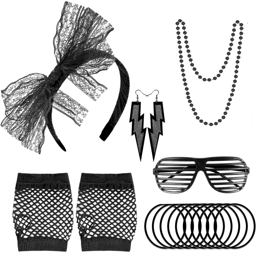 1239 80s Accessoriess Costumes For Neon Headband Earrings
